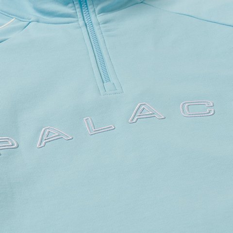 Palace SPORT PIPED 1/4 ZIP CRYSTALISED BLUE - Colorway