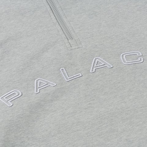 Palace SPORT PIPED 1/4 ZIP GREY MARL - Colorway