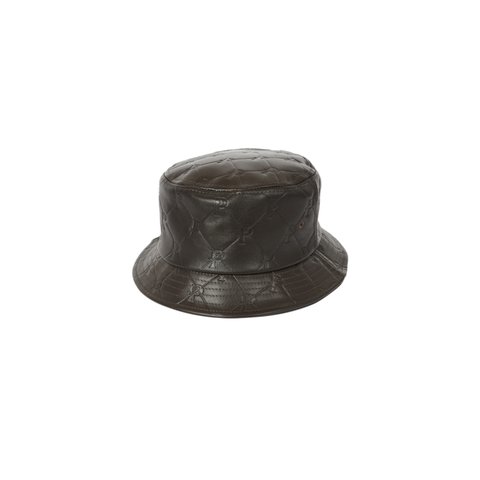PAL-M-GRAM LEATHER BUCKET HAT BROWN