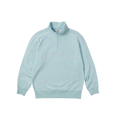 Palace SPORT PIPED 1/4 ZIP CRYSTALISED BLUE - Colorway