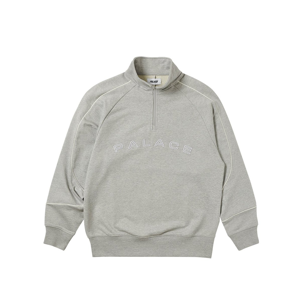 Palace SPORT PIPED 1/4 ZIP GREY MARL (Spring 2023) - €158.00