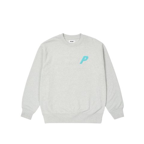 Palace FLEECE TRI-FERG CREW GREY MARL - Colorway