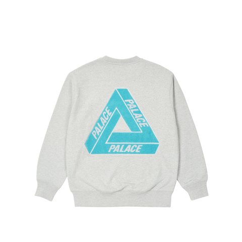 Palace FLEECE TRI-FERG CREW GREY MARL - Colorway