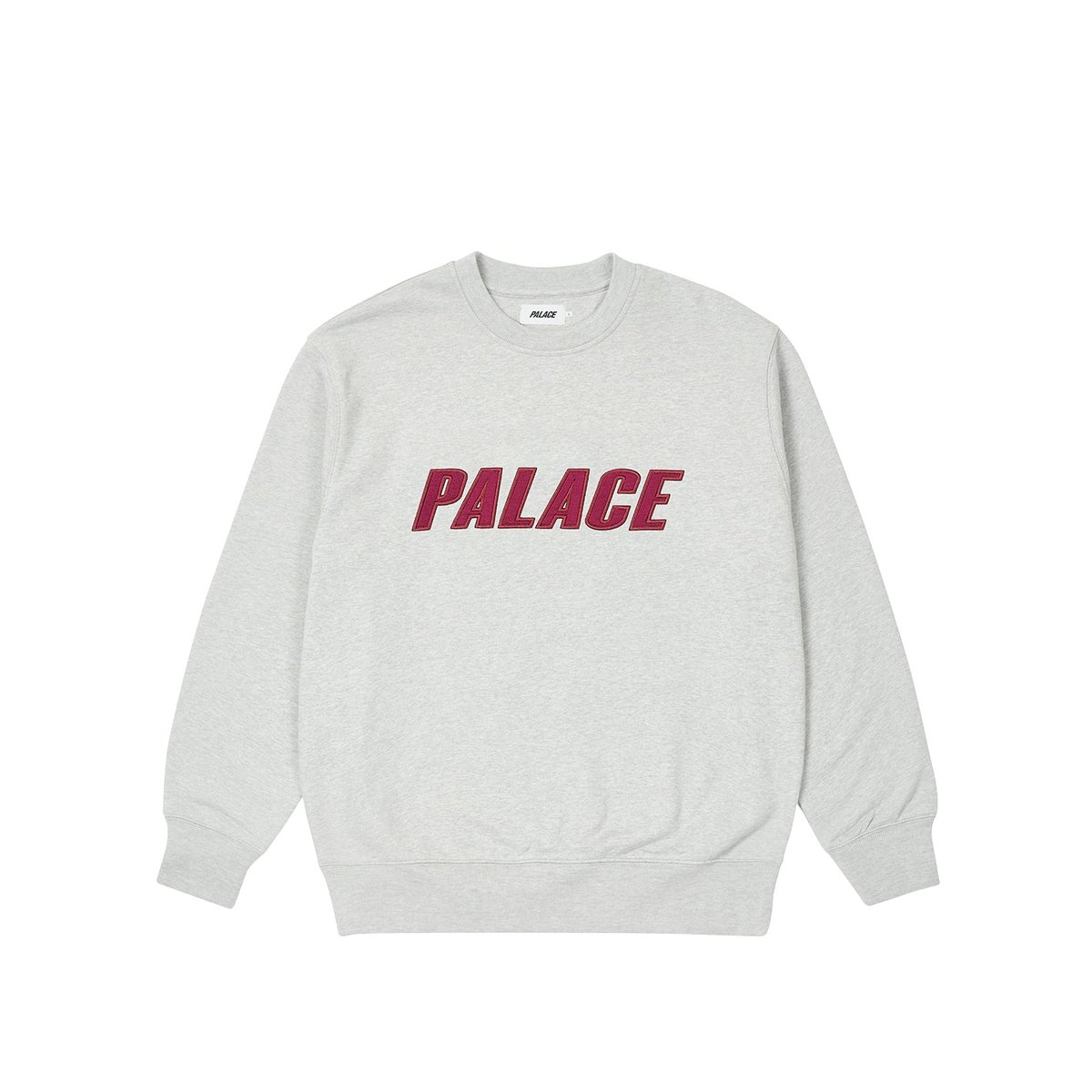 Palace IRIDESCENT APPLIQUE CREW GREY MARL (Spring 2023) - $148.00