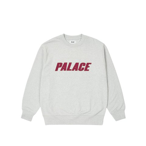 Palace IRIDESCENT APPLIQUE CREW GREY MARL - $148.00