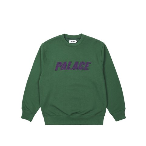 Palace IRIDESCENT APPLIQUE CREW HUNTSMAN - Colorway