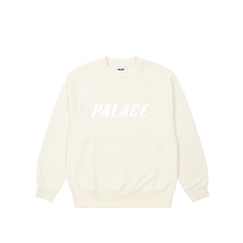 Palace IRIDESCENT APPLIQUE CREW SOFT WHITE - $148.00