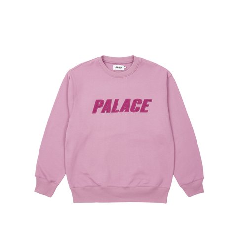 Palace IRIDESCENT APPLIQUE CREW ULTRA MAUVE - Colorway