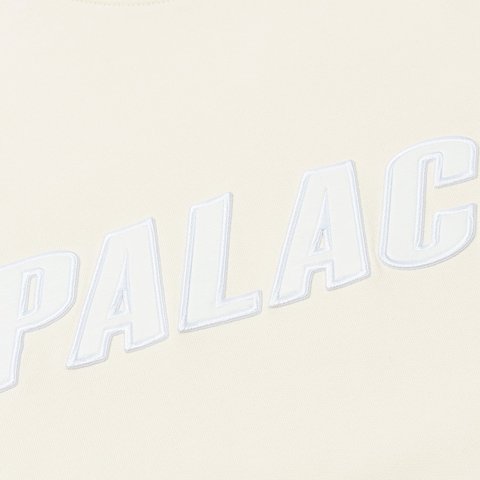 Palace IRIDESCENT APPLIQUE CREW SOFT WHITE - Colorway