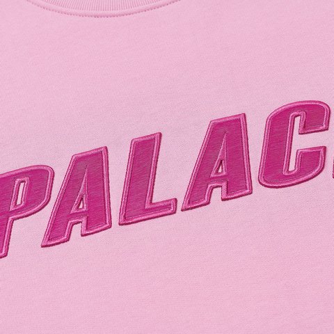 Palace IRIDESCENT APPLIQUE CREW ULTRA MAUVE - Colorway