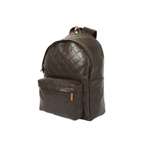 Palace PAL-M-GRAM LEATHER BACKPACK BROWN - Colorway