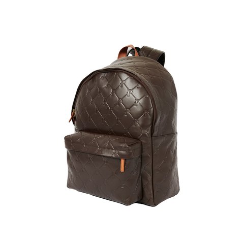 Palace PAL-M-GRAM LEATHER BACKPACK BROWN - Colorway