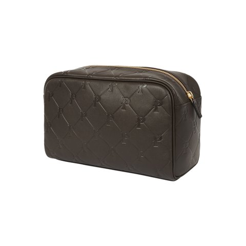 Palace PAL-M-GRAM LEATHER WASHBAG BROWN - Colorway