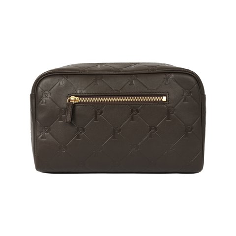 Palace PAL-M-GRAM LEATHER WASHBAG BROWN - Colorway