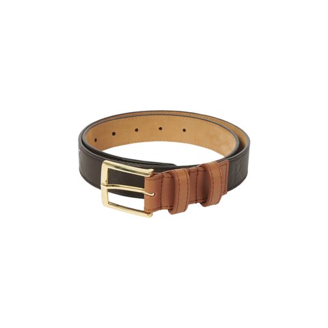 Palace PAL-M-GRAM LEATHER BELT BROWN - Colorway