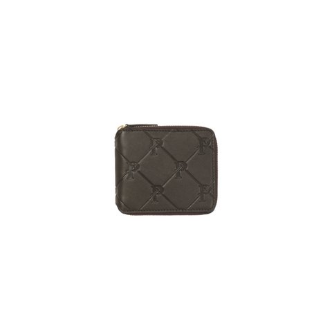 Palace PAL-M-GRAM LEATHER ZIP WALLET BROWN - Colorway
