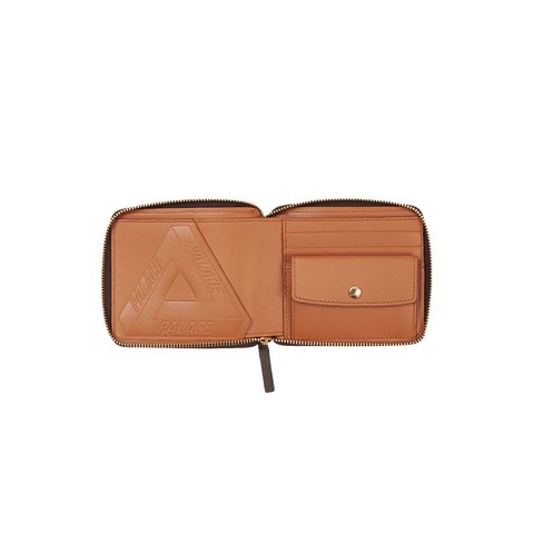 Palace PAL-M-GRAM LEATHER ZIP WALLET BROWN - Colorway