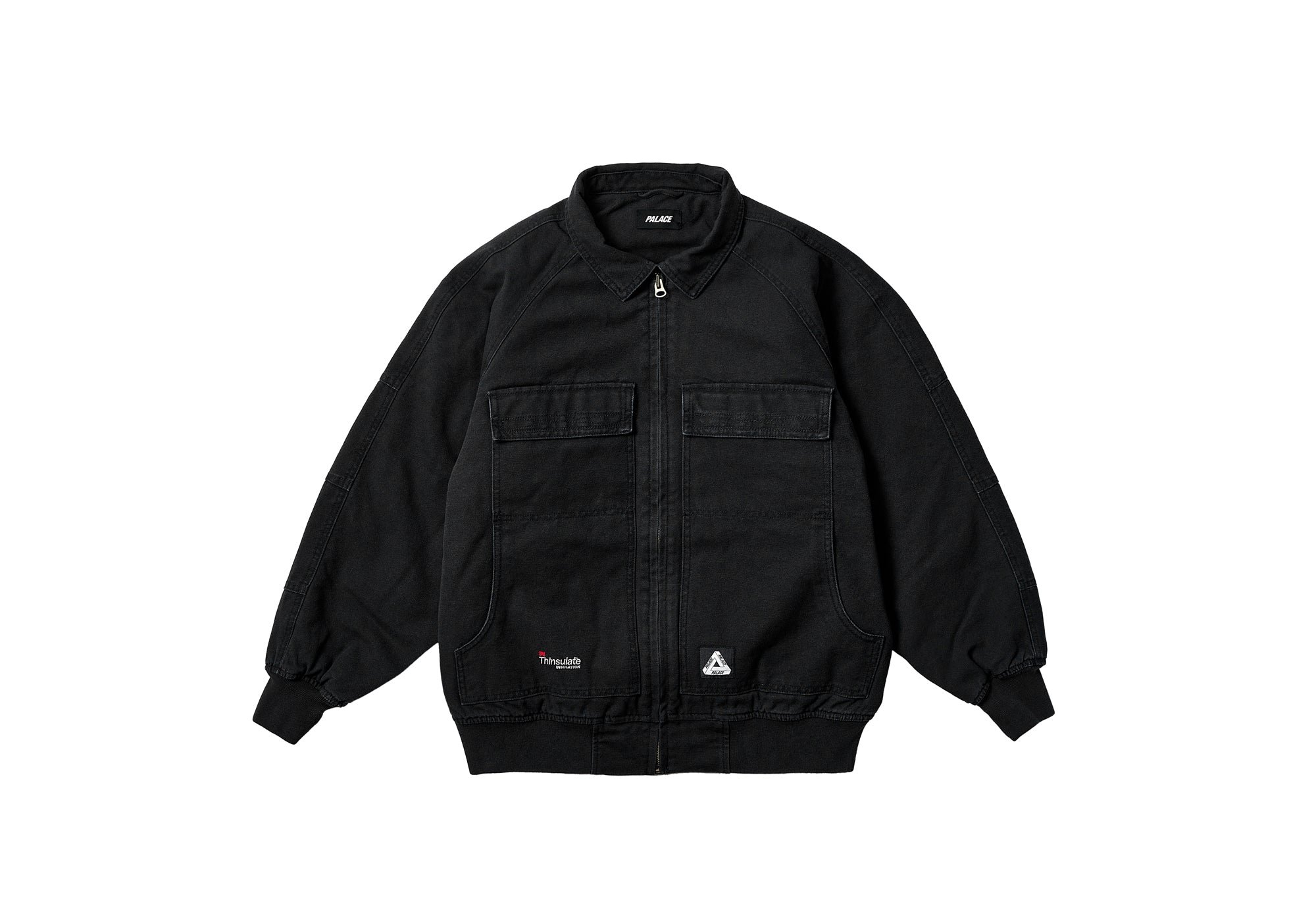 HEAVY CANVAS BOMBER JACKET BLACK - Spring 2024 - Palace