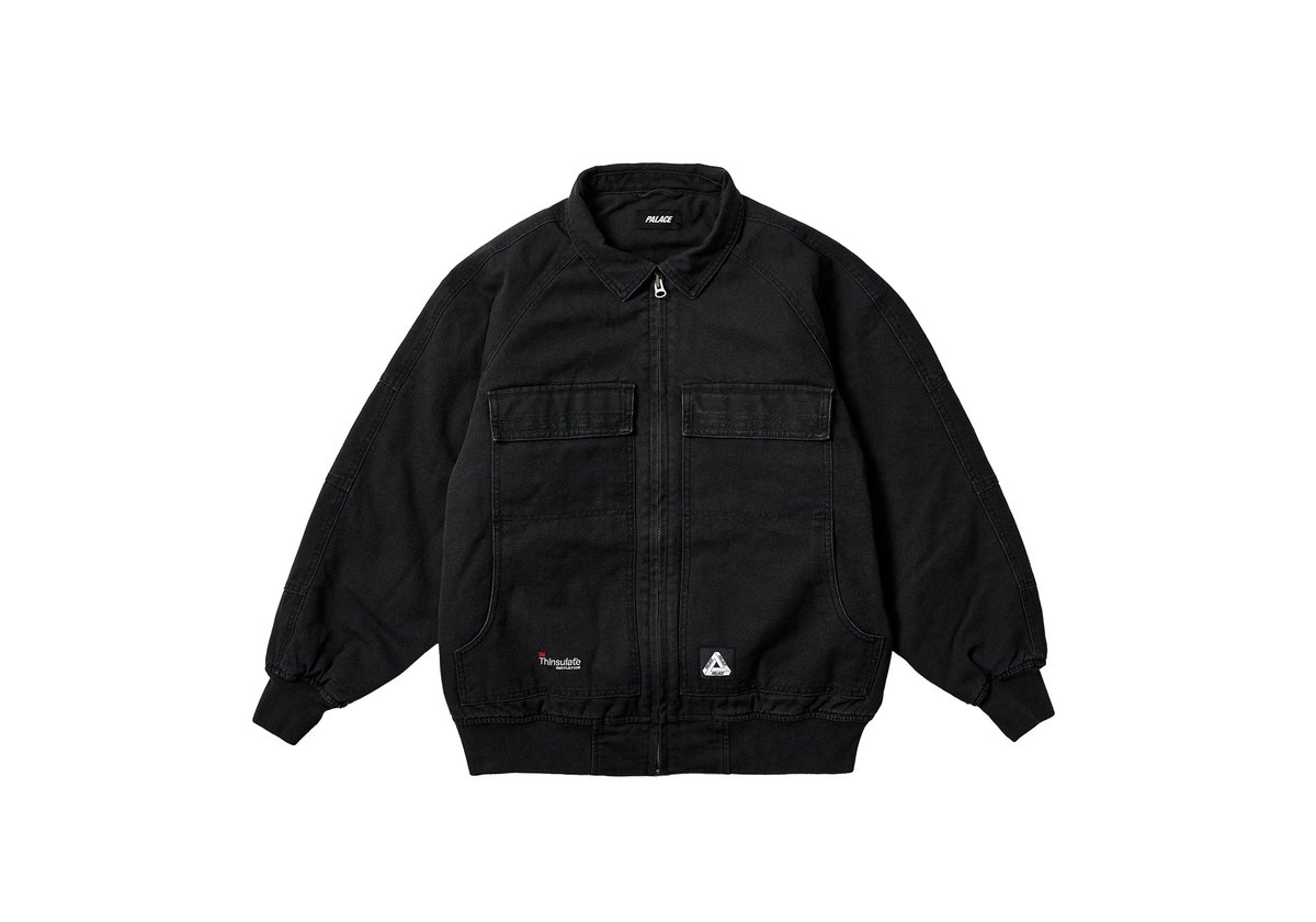 HEAVY CANVAS BOMBER JACKET BLACK - Spring 2024 - Palace