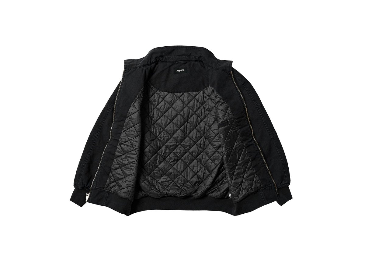 HEAVY CANVAS BOMBER JACKET BLACK - PalaceCommunity