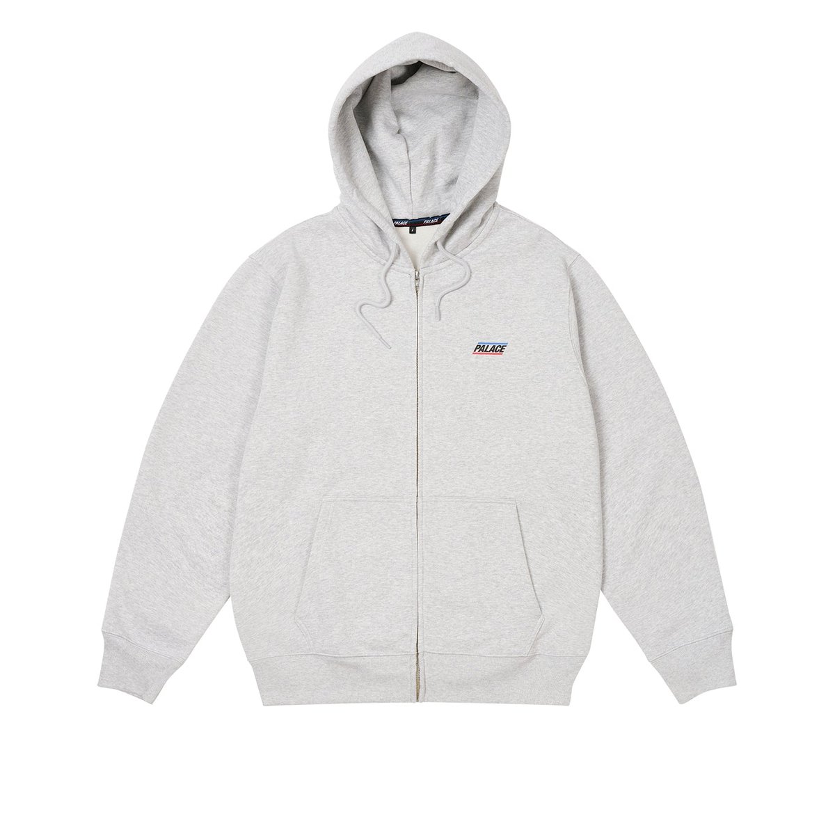 Palace BASICALLY A ZIP HOOD GREY MARL (Spring 2024) - $158.00