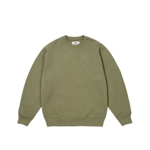 Palace OUTLINE P-3 CREW OLIVE - Colorway