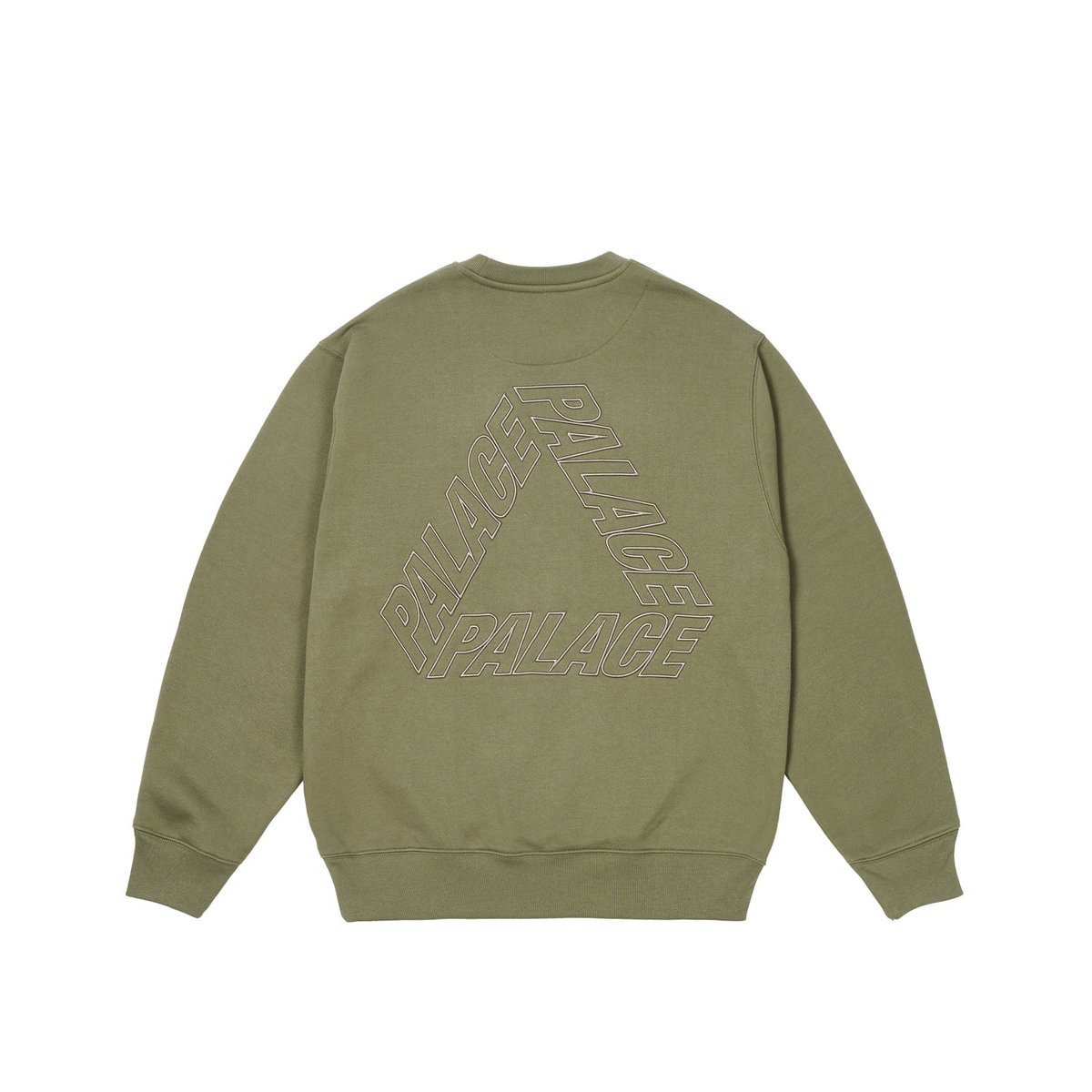 Palace OUTLINE P-3 CREW OLIVE (Spring 2024) - $148.00