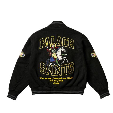 Palace PALACE SAINTS VARSITY JACKET BLACK - Colorway