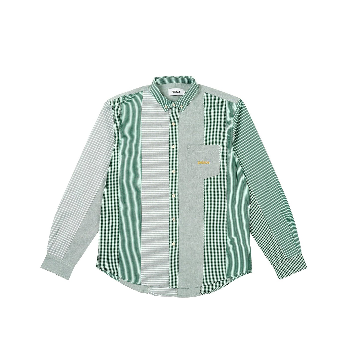 PATCHWORK STRIPE SHIRT GREEN