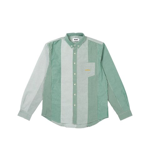 Palace PATCHWORK STRIPE SHIRT GREEN - €158.00