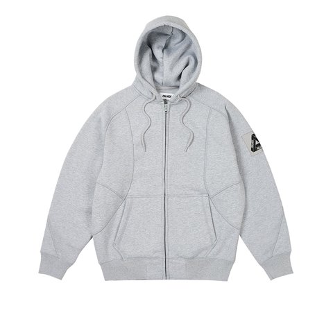 Palace BONDED SHERPA ZIP HOOD GREY MARL - $208.00