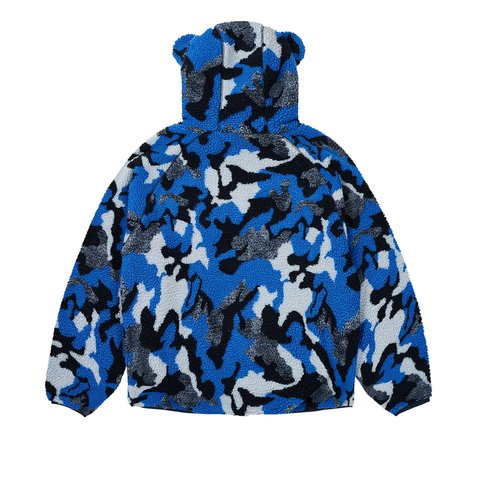 Palace TEDDY FLEECE JACKET BLUE CAMO - Colorway