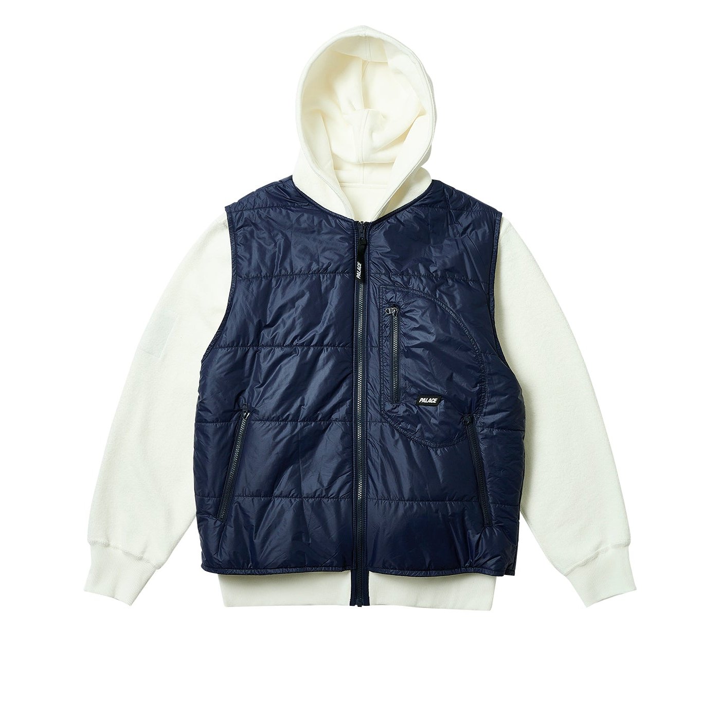 REVERSIBLE VEST HOOD SOFT WHITE