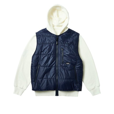 Palace REVERSIBLE VEST HOOD SOFT WHITE - €238.00