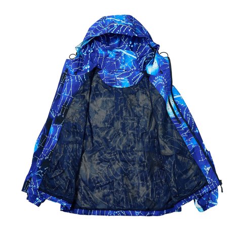 ARC SHELL HOODED JACKET SPIDER WEB BLUE