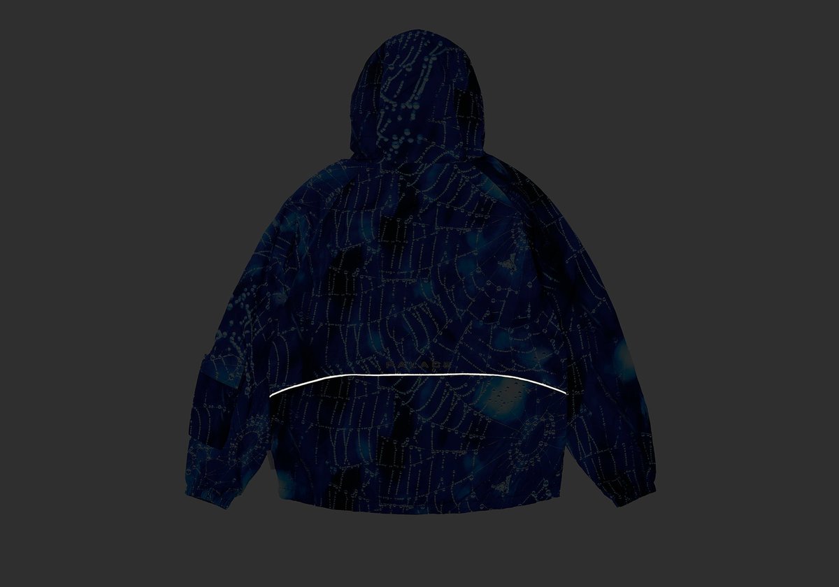 ジャケット・アウター XL PALACE ARC SHELL HOODEDJACKET SPIDER ARC SHELL HOODED JACKET SPIDER WEB BLUE - Palace