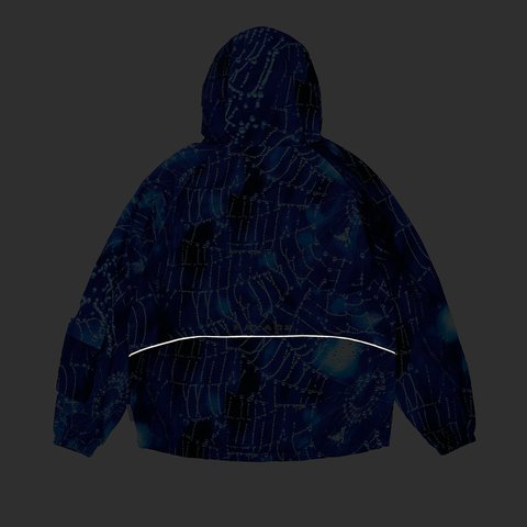 ARC SHELL HOODED JACKET SPIDER WEB BLUE