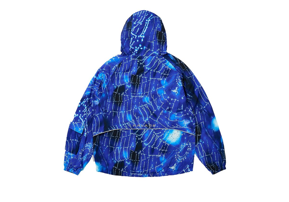 ARC SHELL HOODED JACKET SPIDER WEB BLUE - Palace