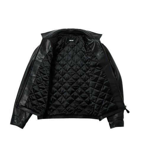 Palace SAFE HANDS LEATHER JACKET BLACK - Colorway