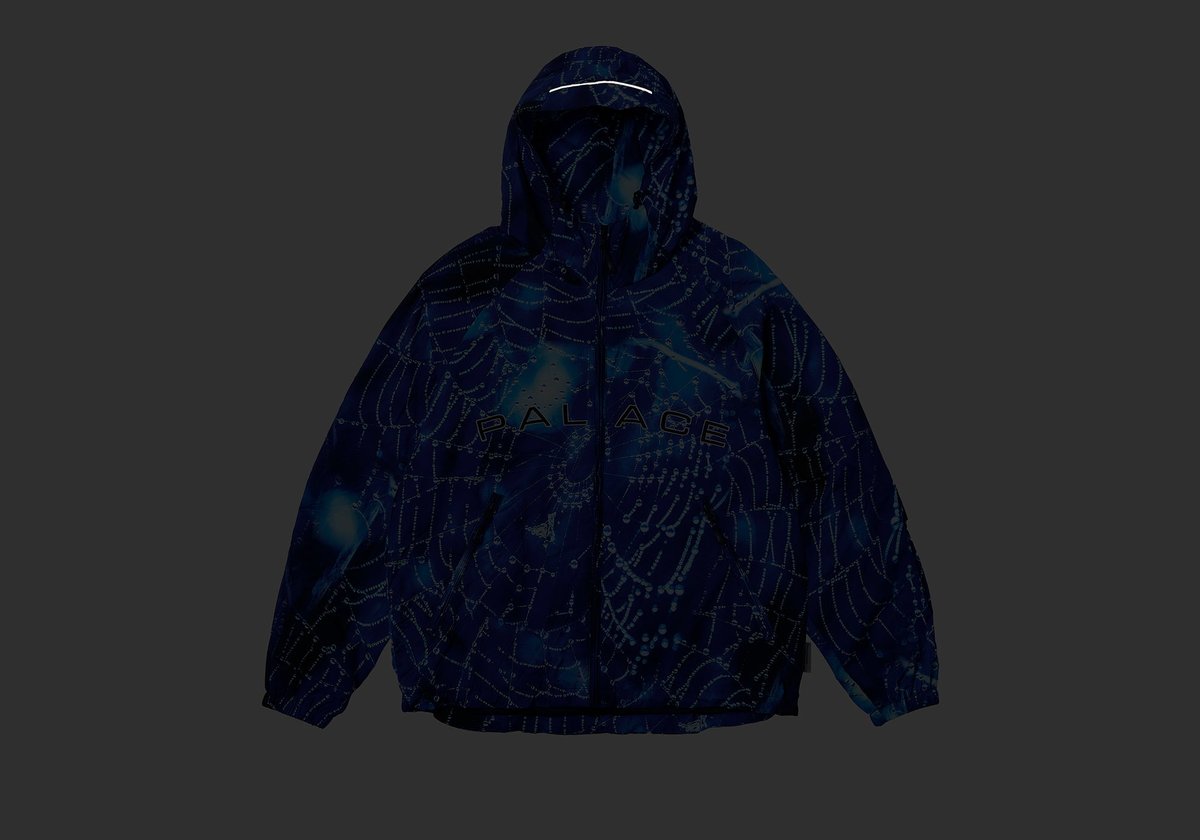 ARC SHELL HOODED JACKET SPIDER WEB BLUE - Palace