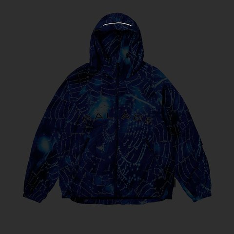 ARC SHELL HOODED JACKET SPIDER WEB BLUE