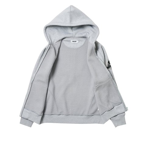 Palace BONDED SHERPA ZIP HOOD GREY MARL - Colorway
