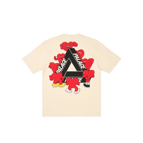 Palace TRI-HEARTS T-SHIRT SOFT WHITE - $48.00