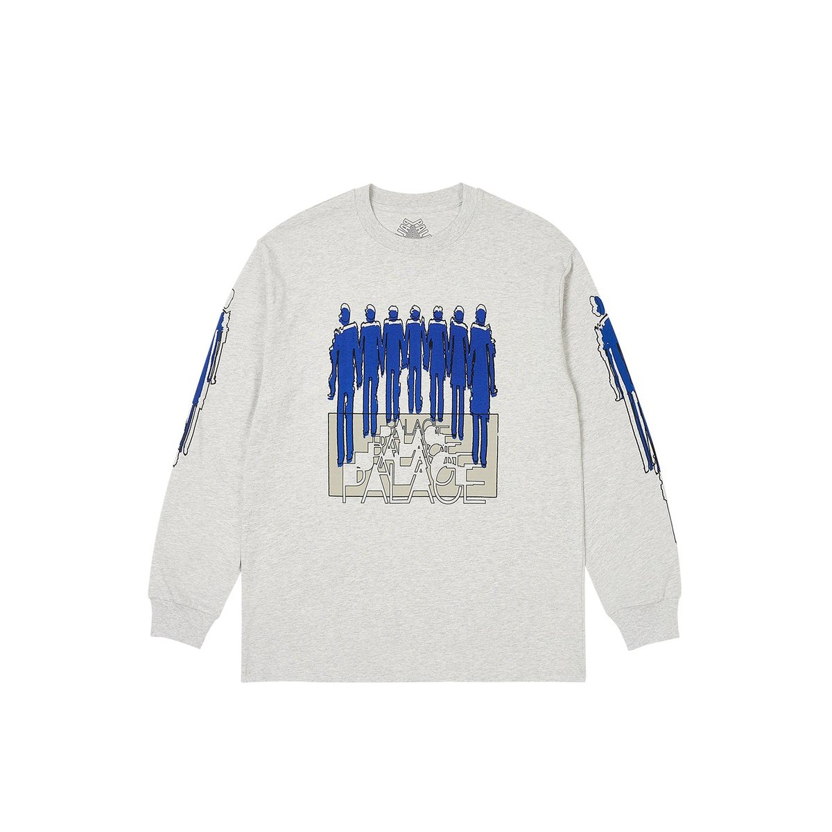 Palace REPEATER LONGSLEEVE GREY MARL (Spring 2024) - $58.00
