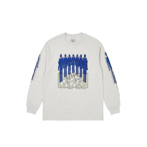 Palace REPEATER LONGSLEEVE GREY MARL - $58.00