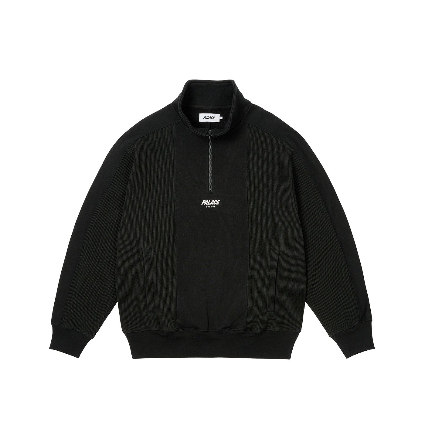 WAFFLE ON 1/4 ZIP BLACK