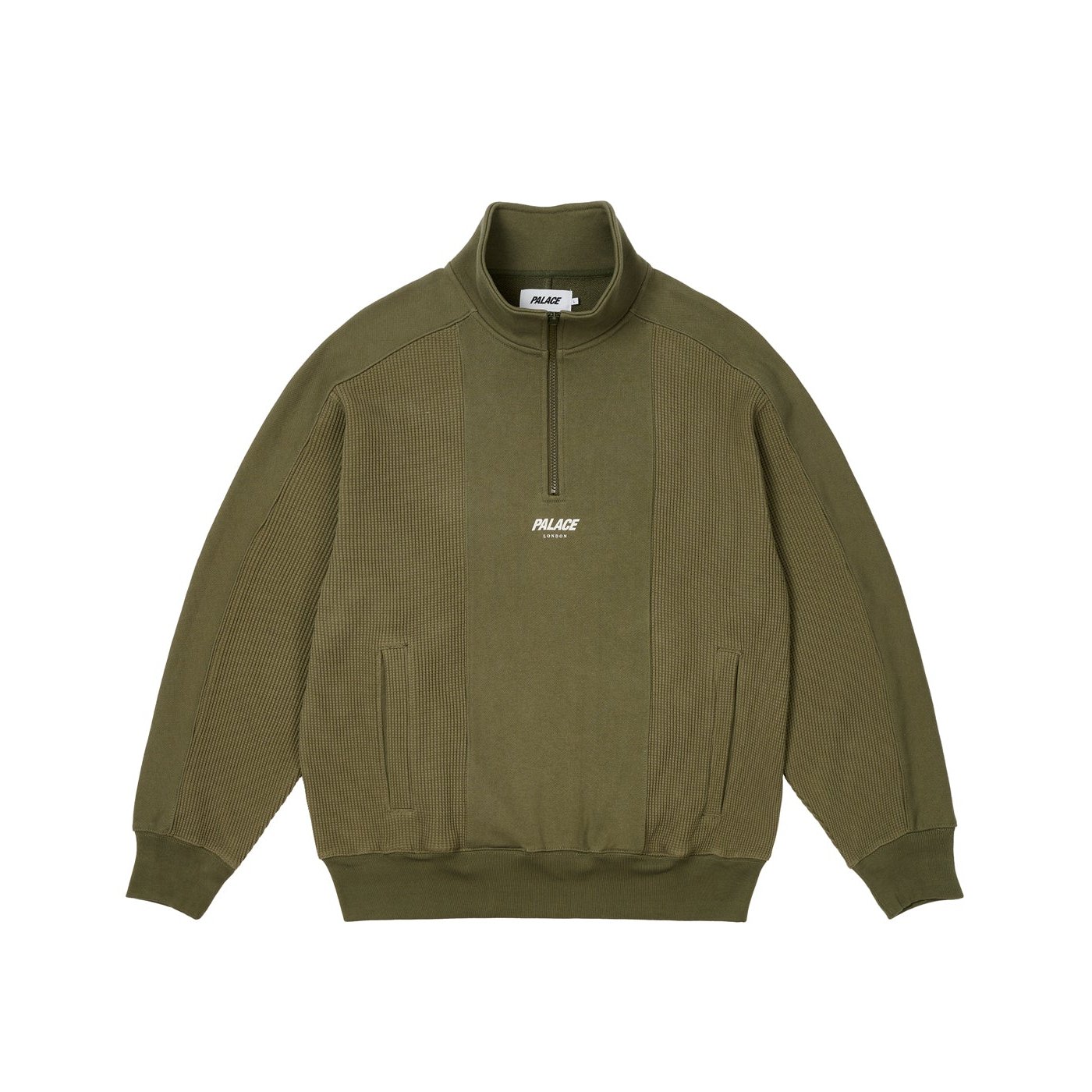 WAFFLE ON 1/4 ZIP THE DEEP GREEN