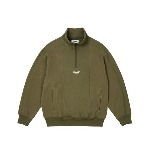 Palace WAFFLE ON 1/4 ZIP THE DEEP GREEN - $168.00