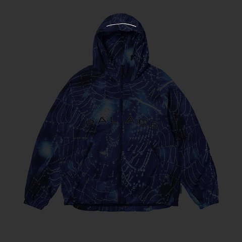 ARC SHELL HOODED JACKET SPIDER WEB BLUE