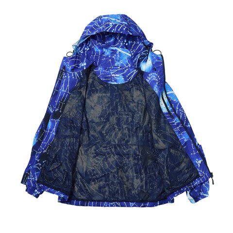 ARC SHELL HOODED JACKET SPIDER WEB BLUE